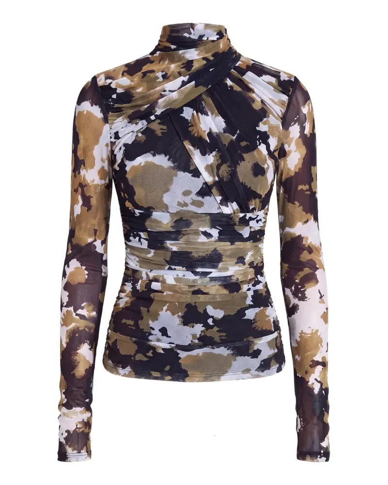 NICHOLAS Oberteil mit abstraktem Print - Schwarz Schwarz