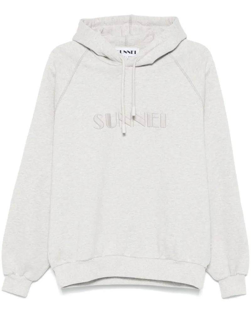 SUNNEI logo-embroidered hoodie Grau