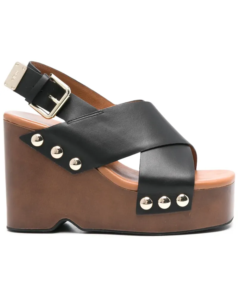 Maje Sandalen mit Plateau 100mm - Schwarz Schwarz