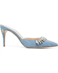 Jennifer Chamandi Crown Jewel Mules Blau