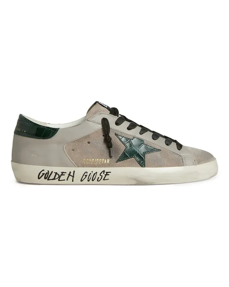 Golden Goose Super-Star Sneakers aus Nappa- und Wildleder mit Stern - Nude Nude
