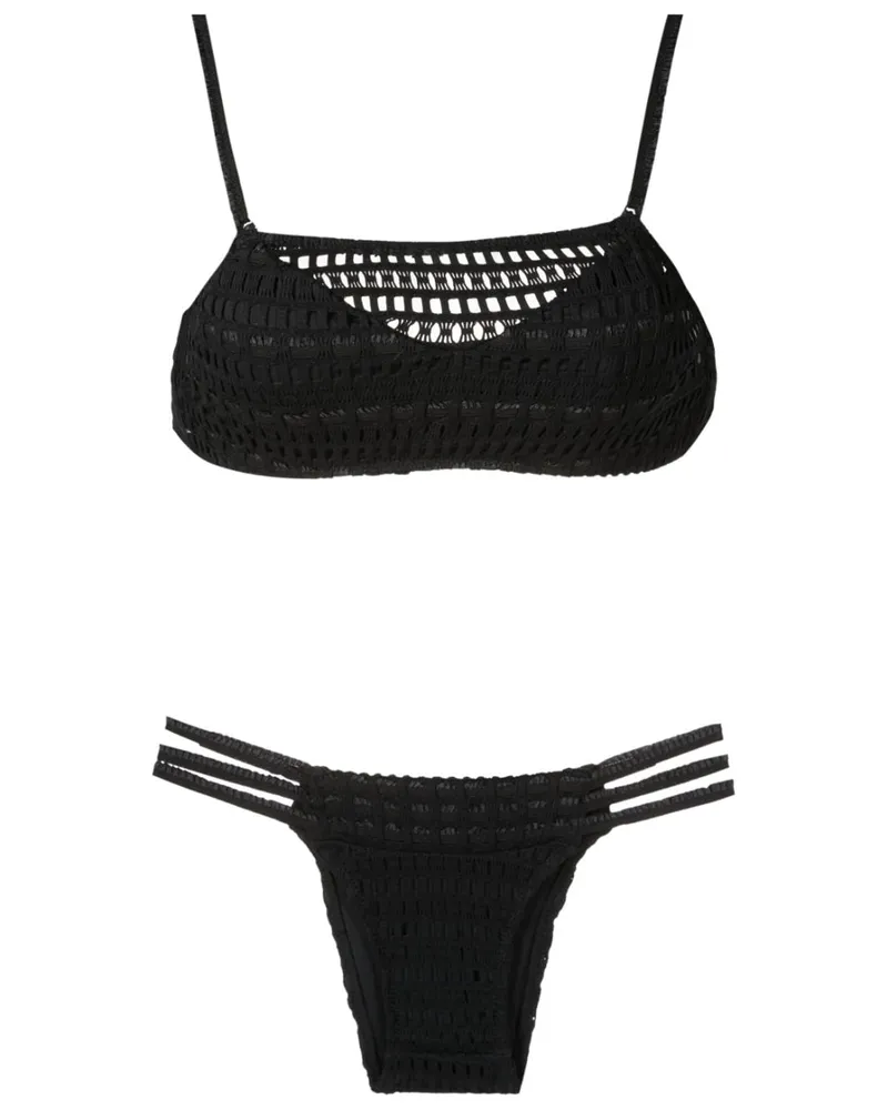 Amir Slama Gestrickter Bikini - Schwarz Schwarz