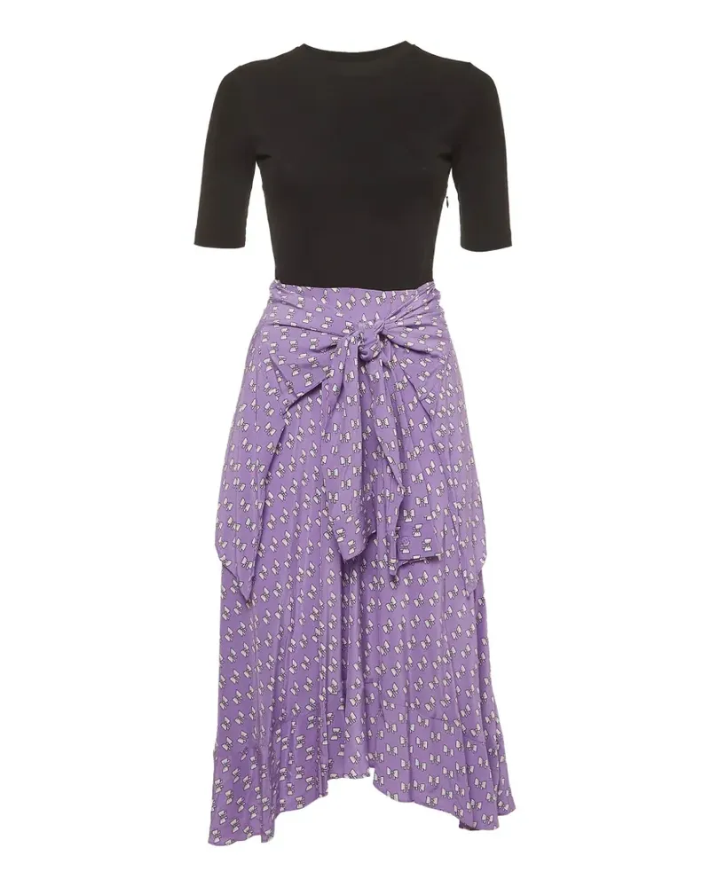 Maje Schleifen-Midikleid mit Bindegürtel - Violett Violett