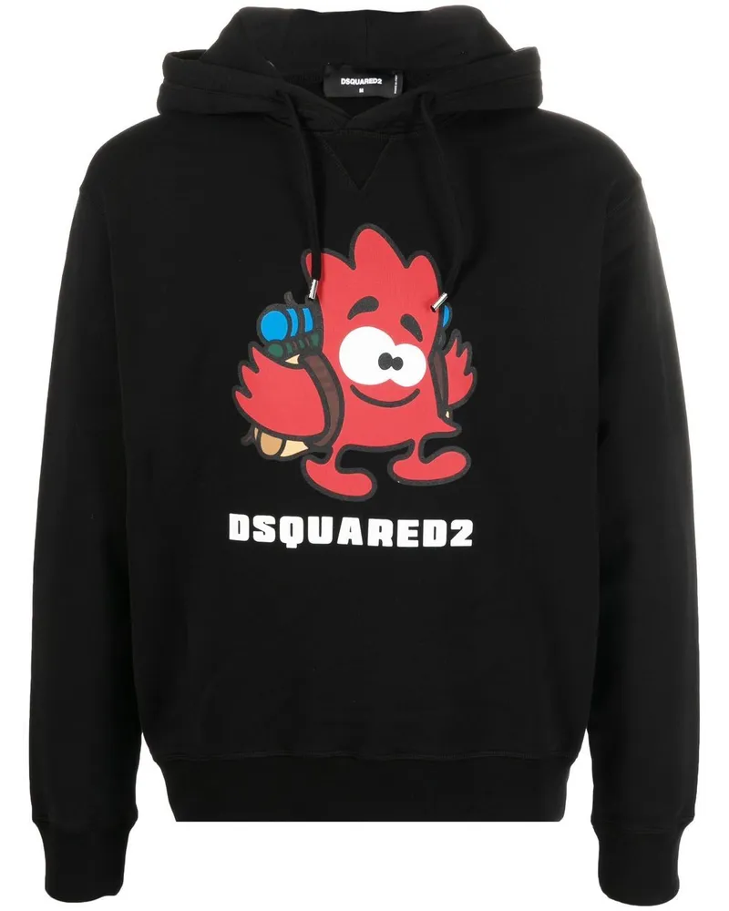 Dsquared2 Hoodie mit Logo-Print - Schwarz Schwarz
