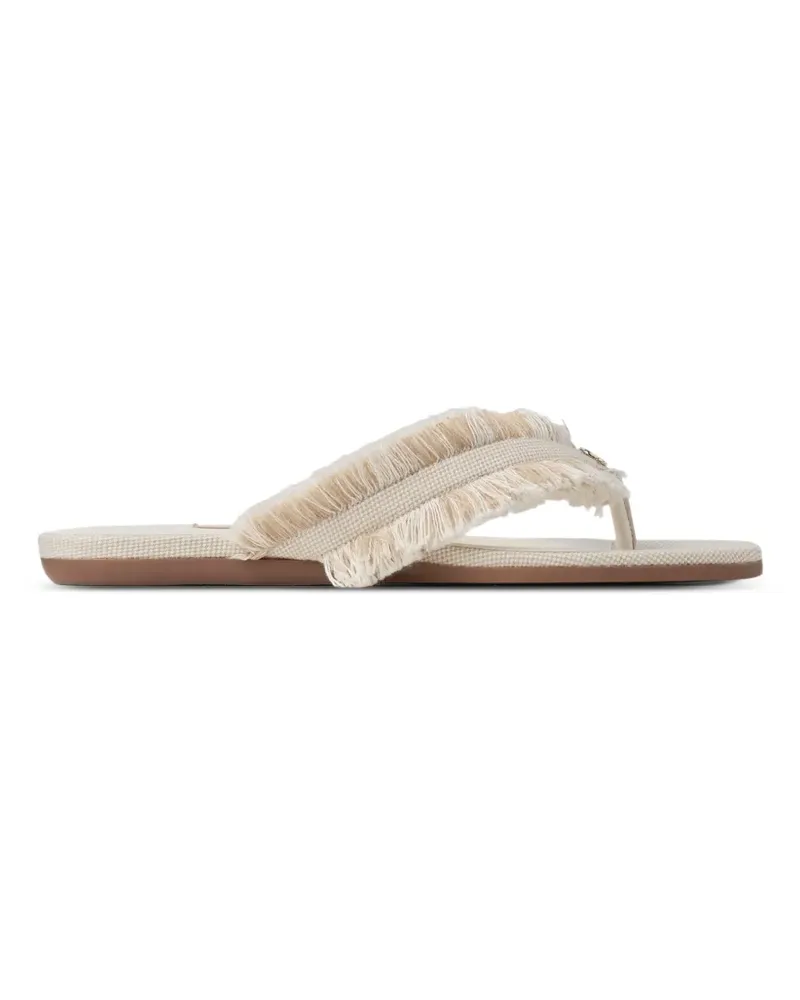 Jimmy Choo Bay Flat Sandalen mit Fransen - Nude Nude