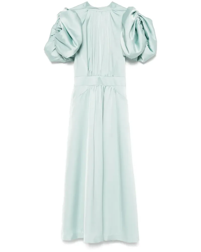 ROTATE Birger Christensen Midikleid mit Puffärmeln - Blau Blau