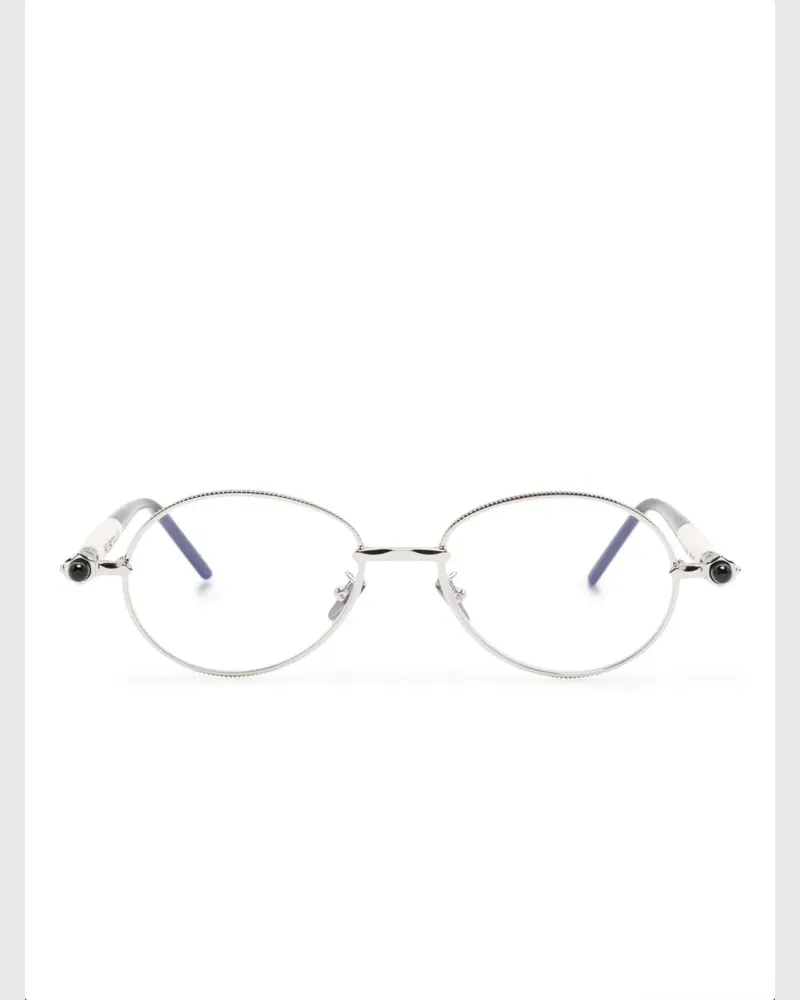 KUBORAUM P72 Brille mit rundem Gestell - Schwarz Schwarz