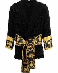 Versace Kurzer I Love Baroque Bademantel Schwarz