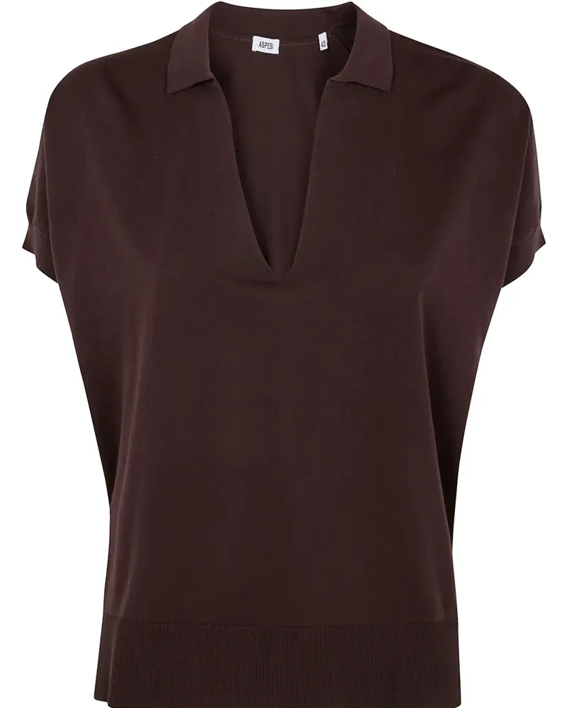 ASPESI Oberteil aus Baumwolle - Braun Braun