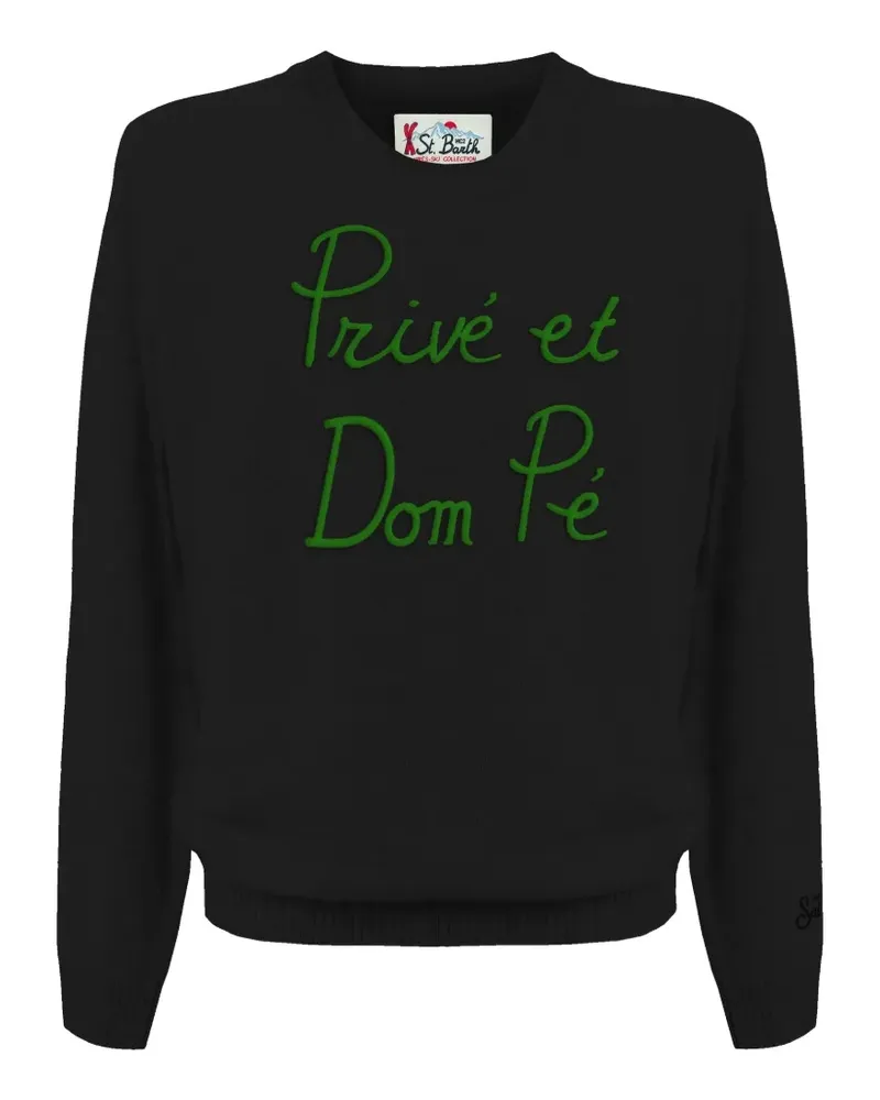 MC2 Saint Barth Pullover mit Slogan-Stickerei - Schwarz Schwarz