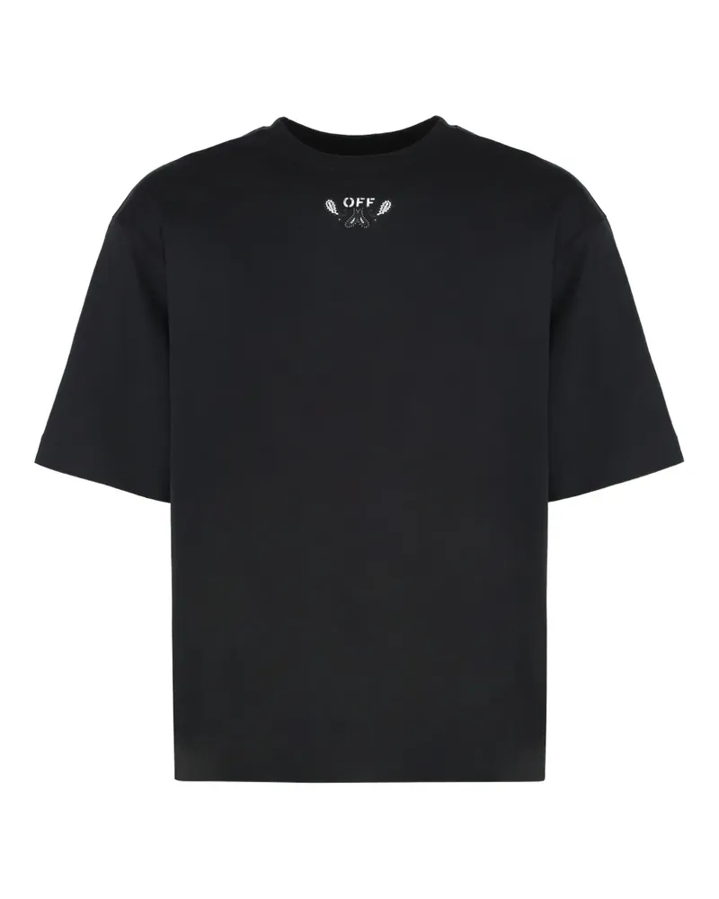OFF-WHITE T-Shirt mit Paisley-Print - Schwarz Schwarz