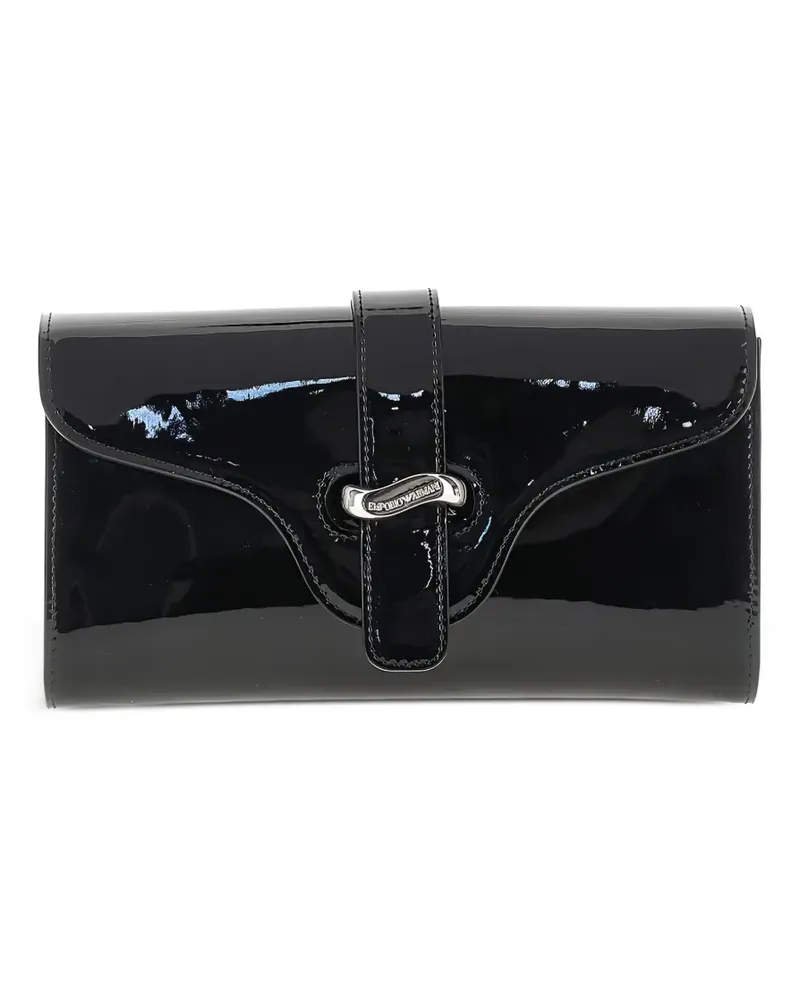 Emporio Armani Clutch aus Lackleder - Schwarz Schwarz