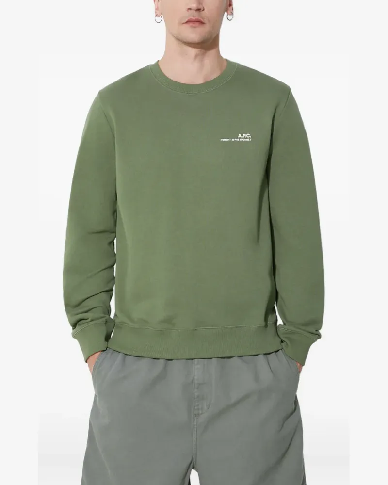 A.P.C. Sweatshirt mit Logo-Stickerei - Grün Grün