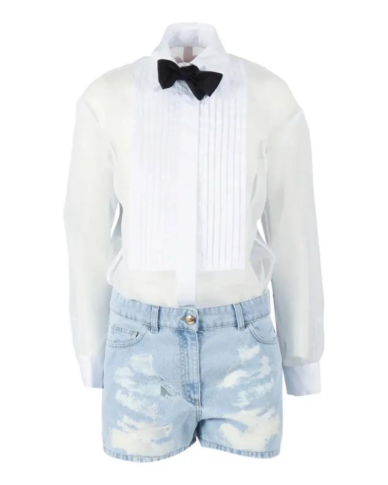 Elisabetta Franchi Playsuit im Distressed-Look - Weiß Weiß