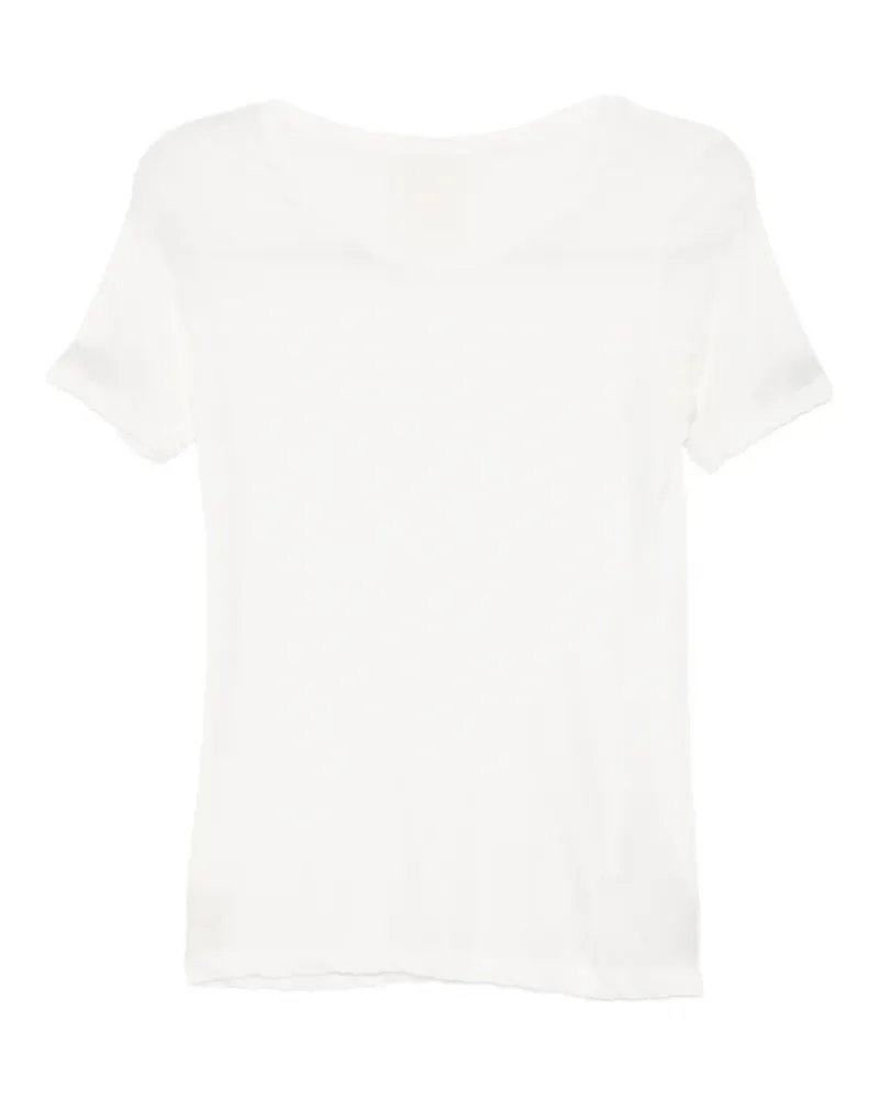 Yohji Yamamoto Einreihiges Jersey-T-Shirt - Weiß Weiß