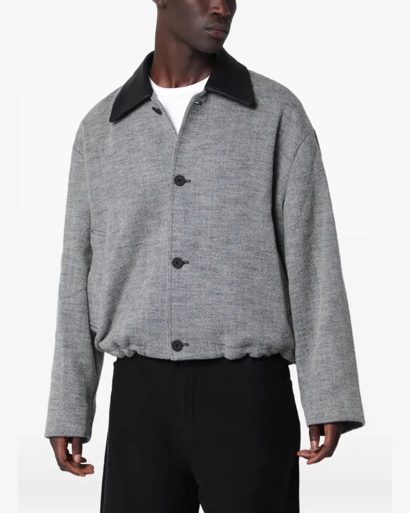 Studio Nicholson Howth Bomberjacke mit Lederkragen - Grau Grau
