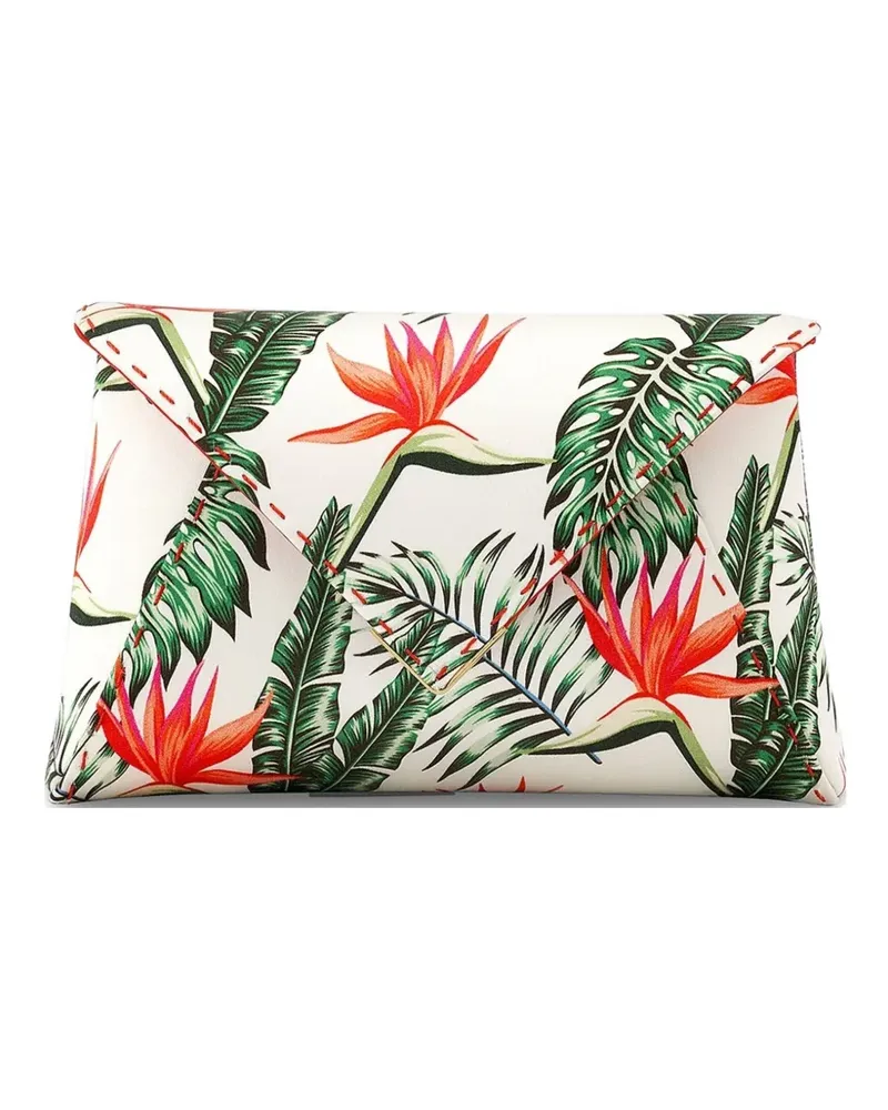 Tyler Ellis small Lee 'Pouchet' tropical-print clutch bag - Weiß Weiß