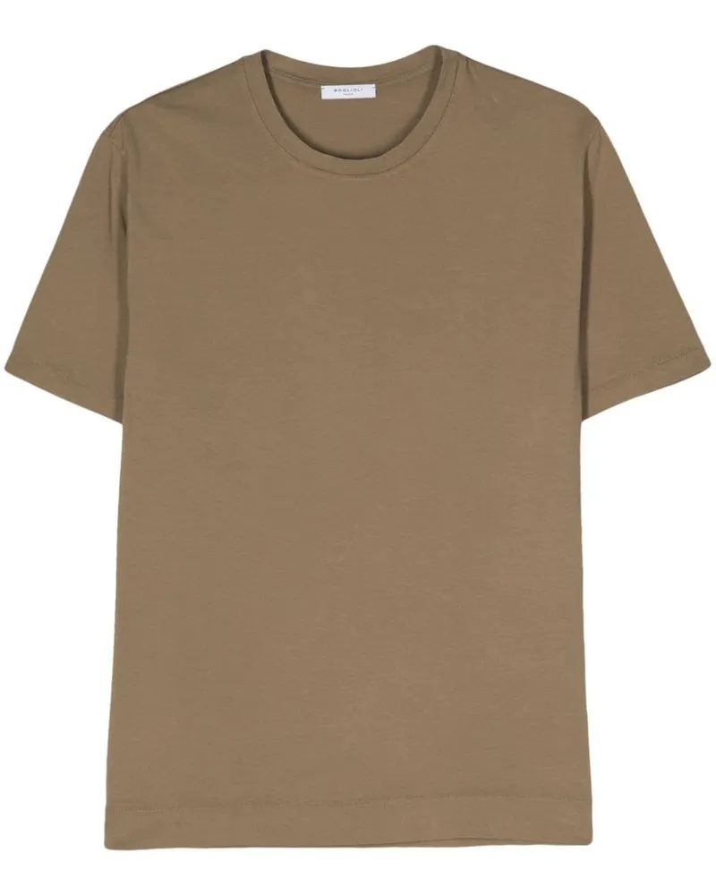 Boglioli T-Shirt mit Rundhalsausschnitt Nude