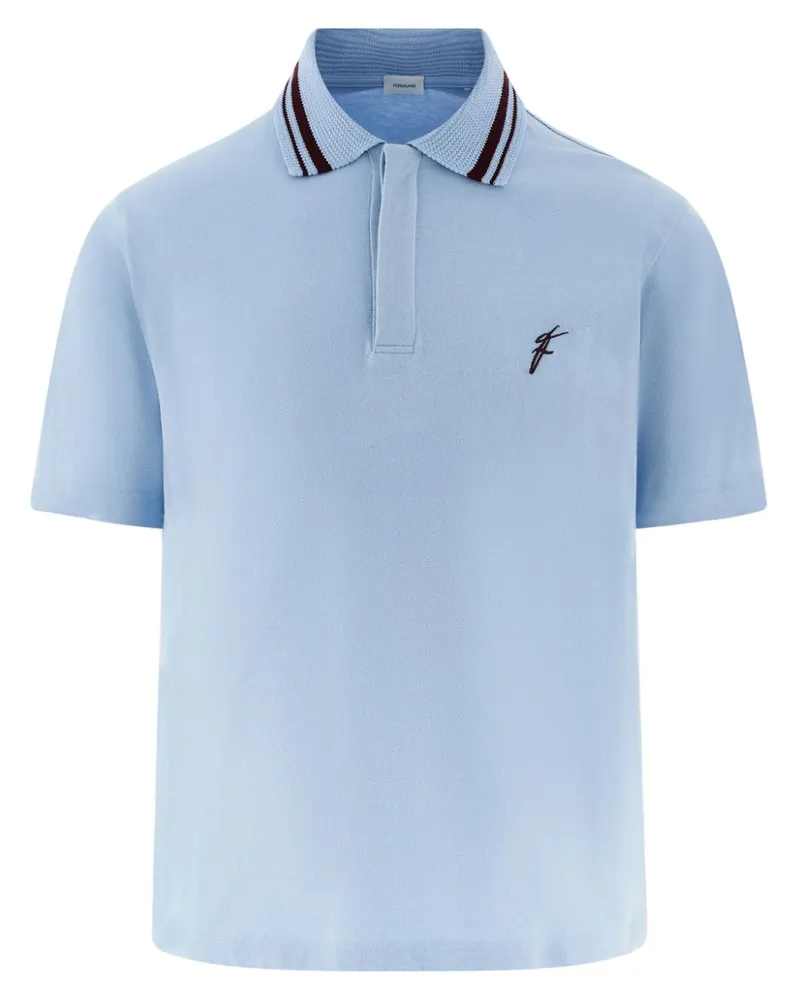 Ferragamo Poloshirt mit Logo-Stickerei Blau