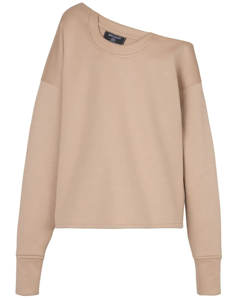 Balmain Asymmetrisches Sweatshirt - Nude Nude