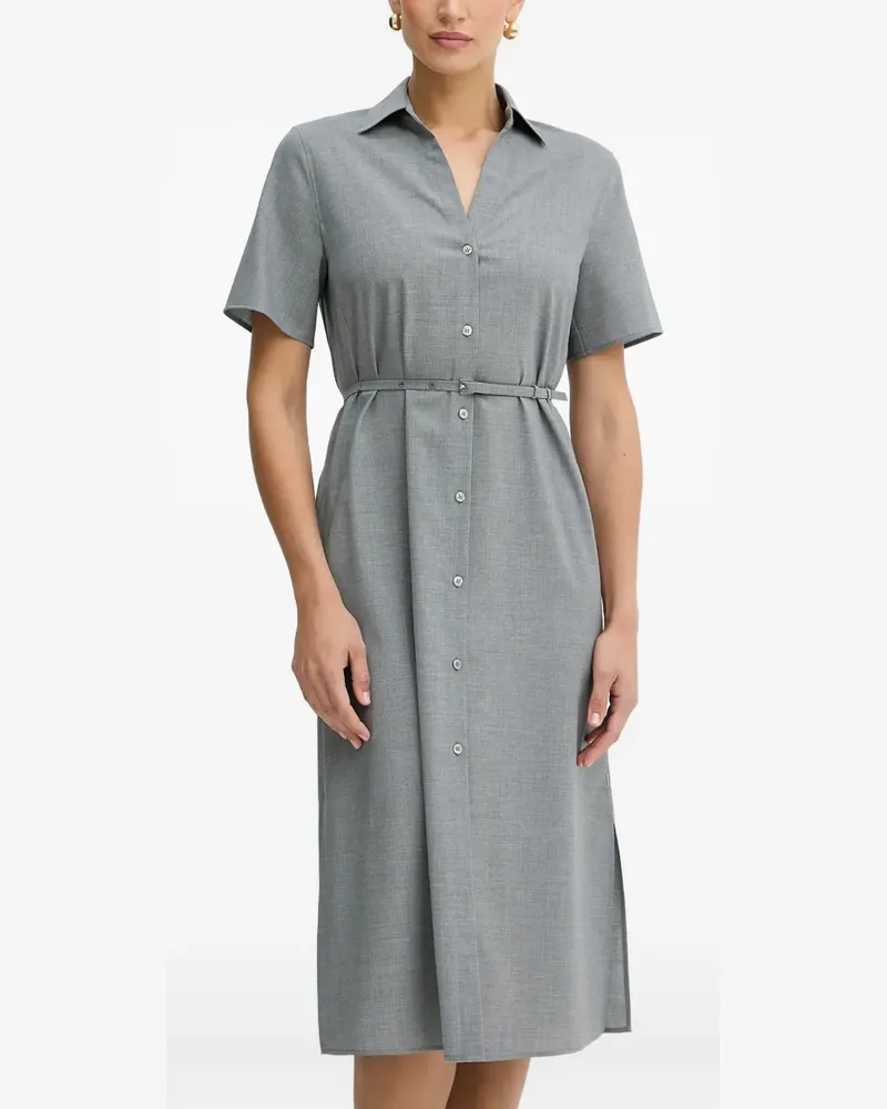 HUGO BOSS Hemdkleid mit Gürtel - Grau Grau