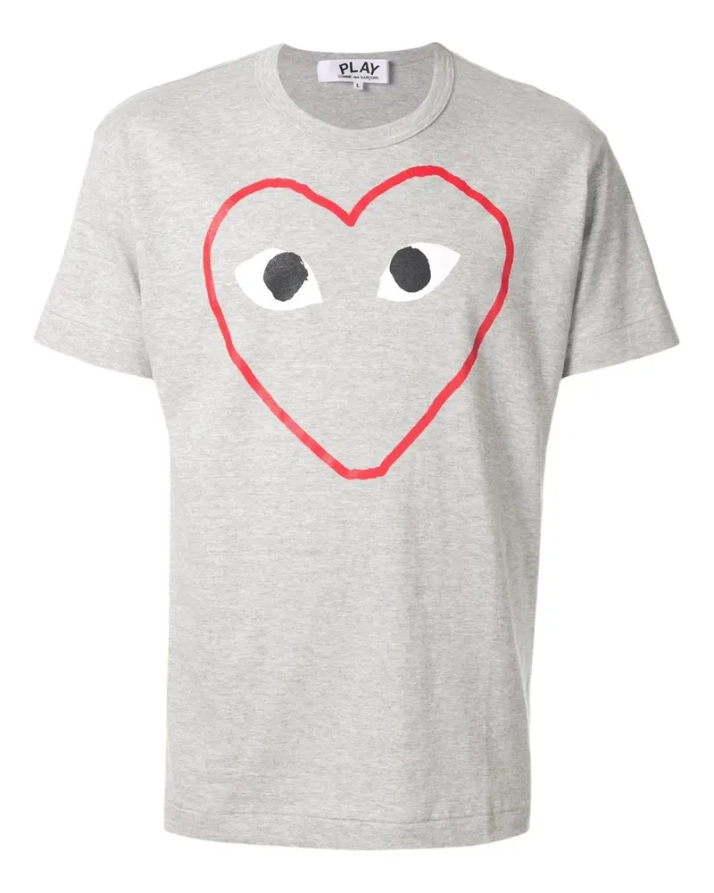 Comme des Garçons T-Shirt mit Herz-Print - Grau Grau