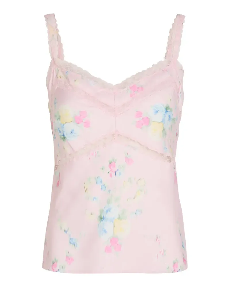 LoveShackFancy Lirena floral-print tank top - Rosa Rosa