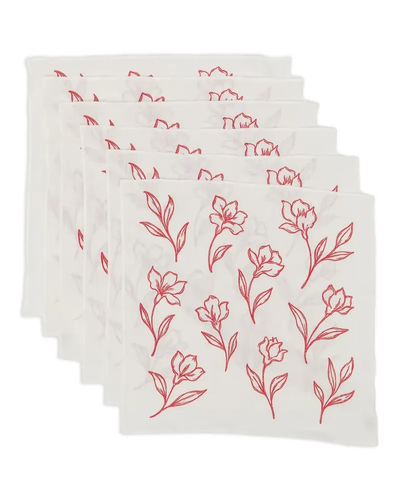 Bambah Camilla Servietten (6er-Set) - Weiß Weiß