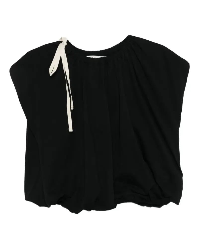 TELA Sibilla tie-neck T-shirt - Schwarz Schwarz