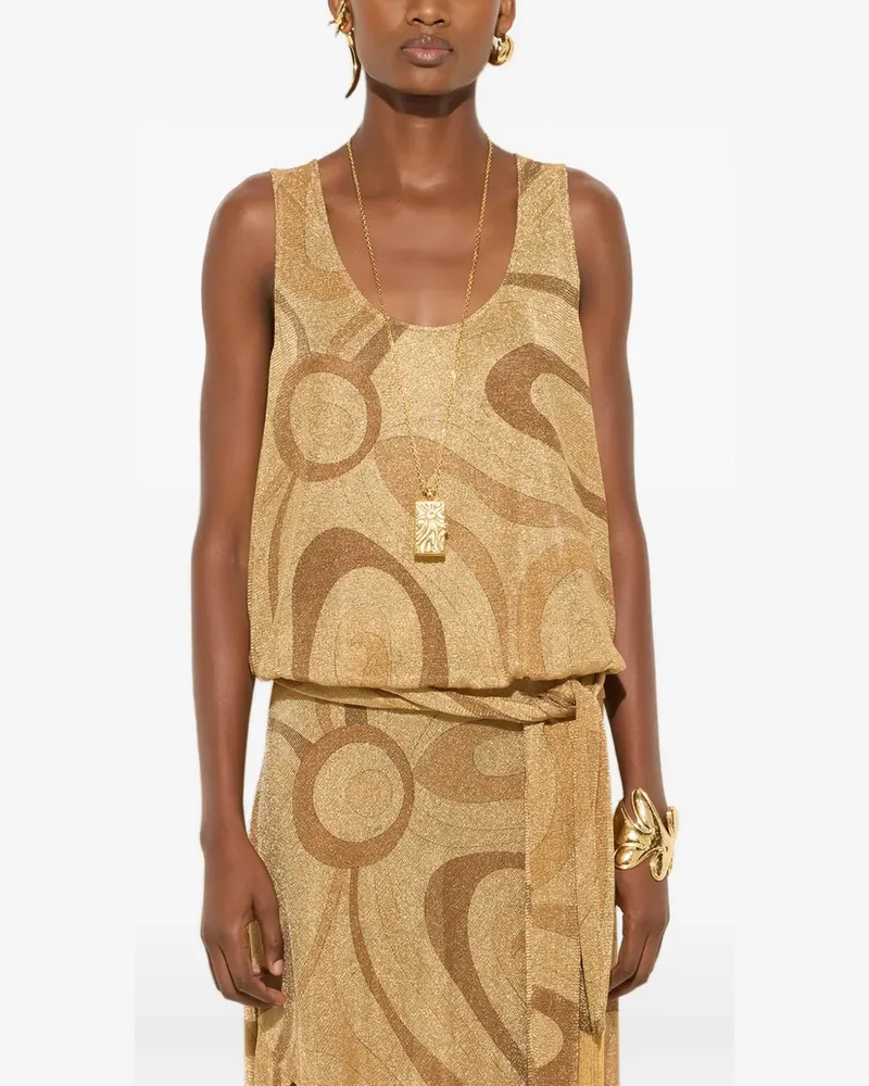 Emilio Pucci Oberteil mit Marmo-Print - Gold Gold