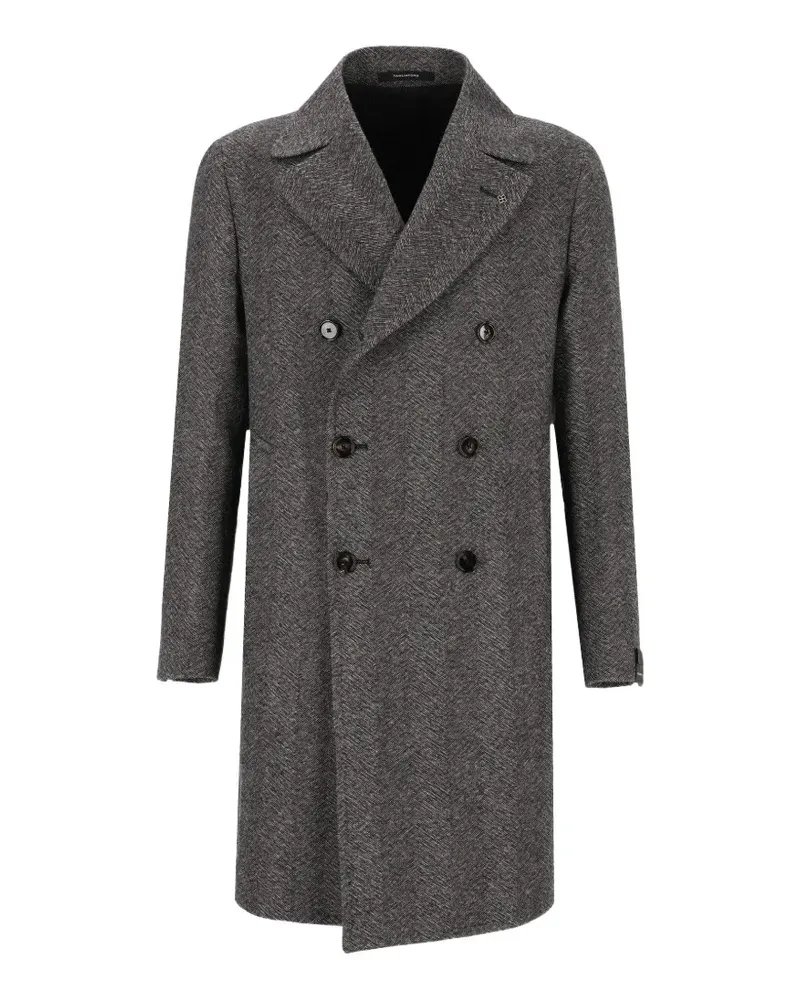 Tagliatore herringbone double-breasted coat - Schwarz Schwarz