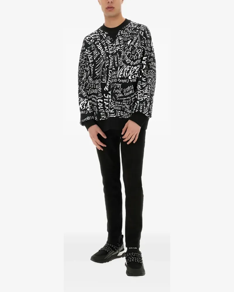 Versace Jeans Sweatshirt mit grafischem Print - Schwarz Schwarz