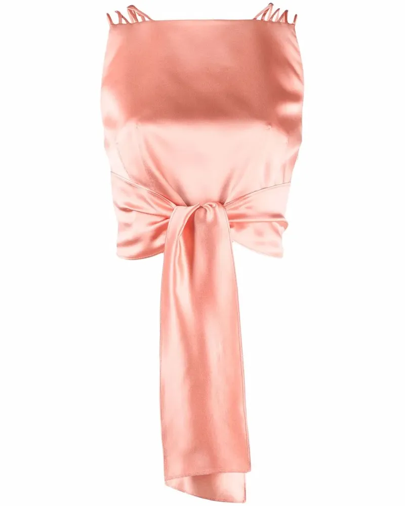 Alberta Ferretti Top aus Seiden-Satin - Rosa Rosa