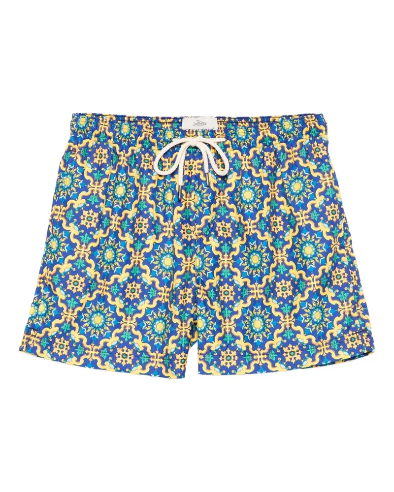 PENINSULA Gemusterte Badeshorts mit Kordelzug - Blau Blau