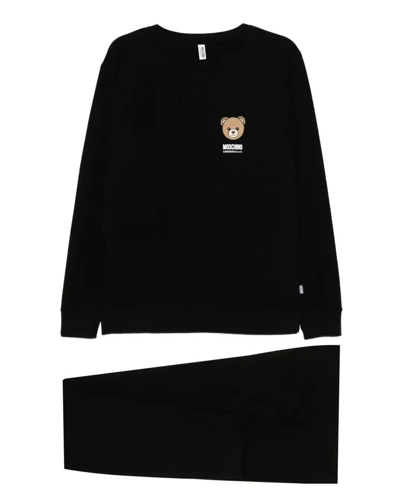 Moschino teddy-print pajama set - Schwarz Schwarz