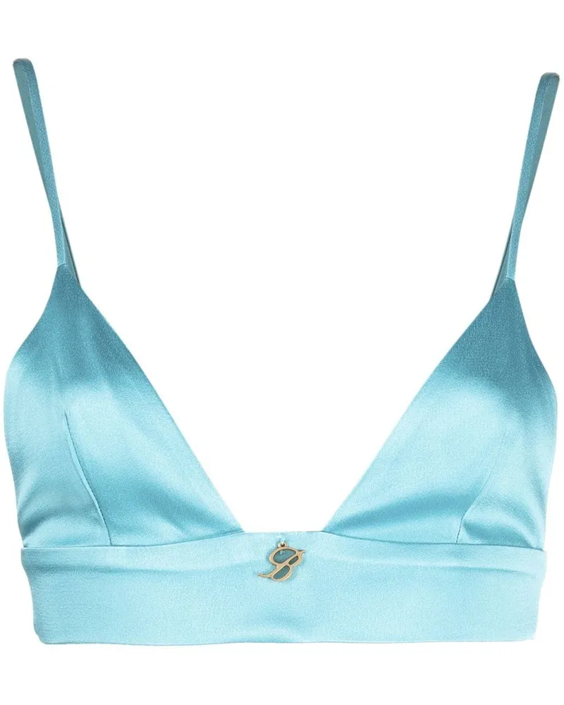 Blumarine Bralet mit Logo-Schild - Blau Blau