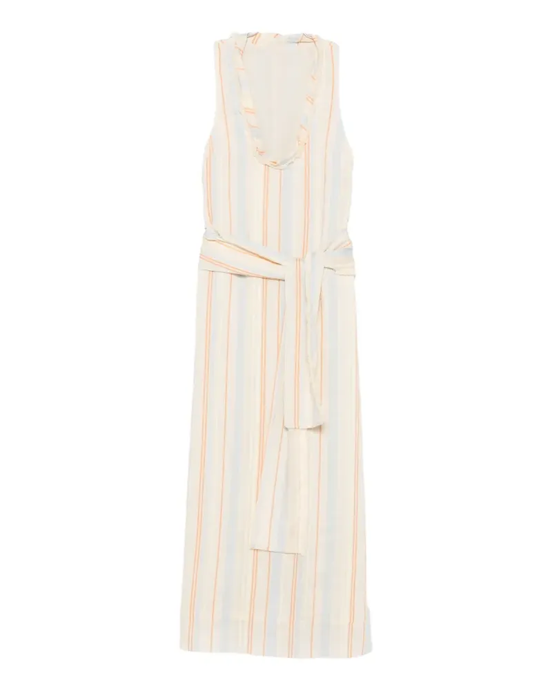 SIR Pernille striped scoop-neck dress - Nude Nude