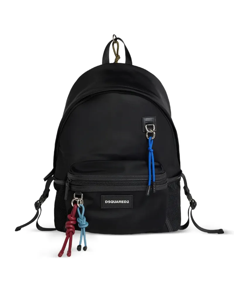 Dsquared2 Rucksack mit Logo-Patch - Schwarz Schwarz