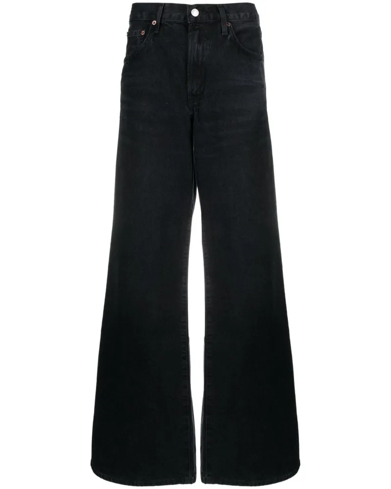 AGOLDE Clara Jeans mit weitem Bein - Schwarz Schwarz
