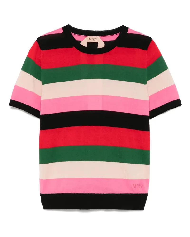 N° 21 Gestreiftes T-Shirt - Schwarz Schwarz