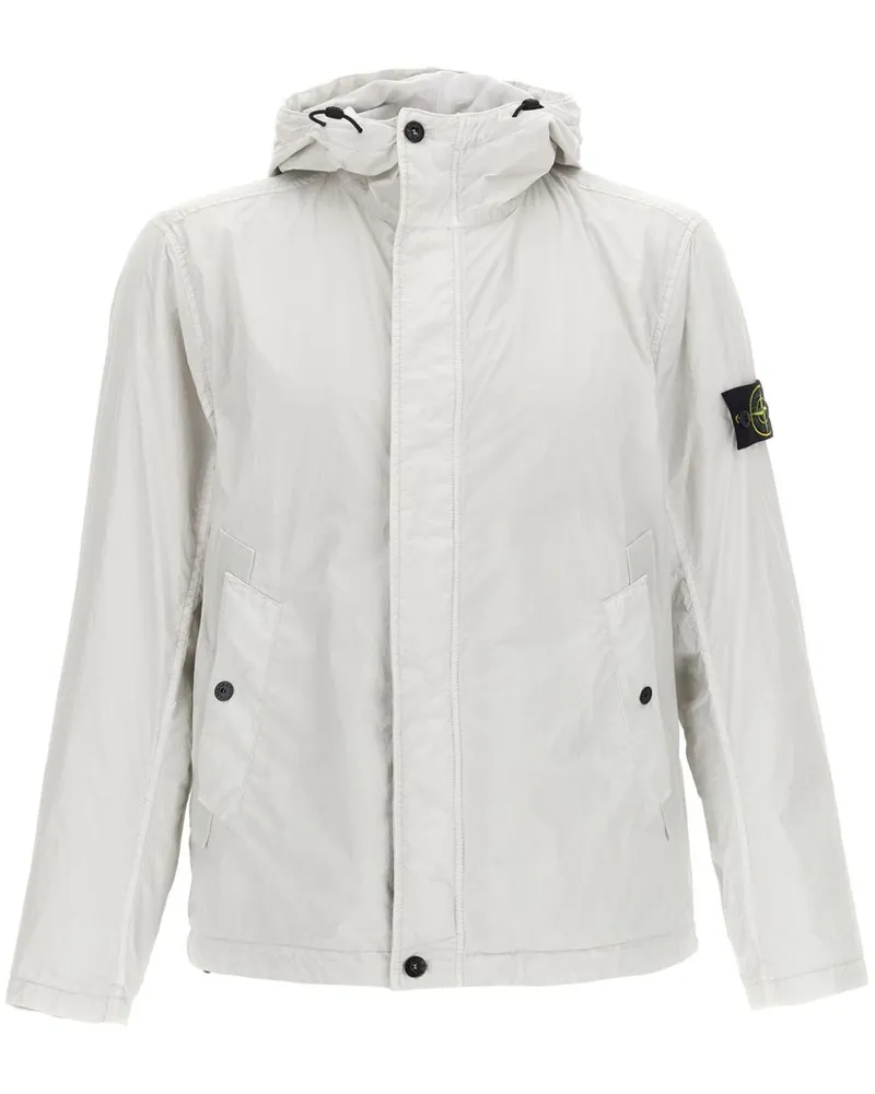 Stone Island Stückgefärbter Windbreaker - Silber Silber