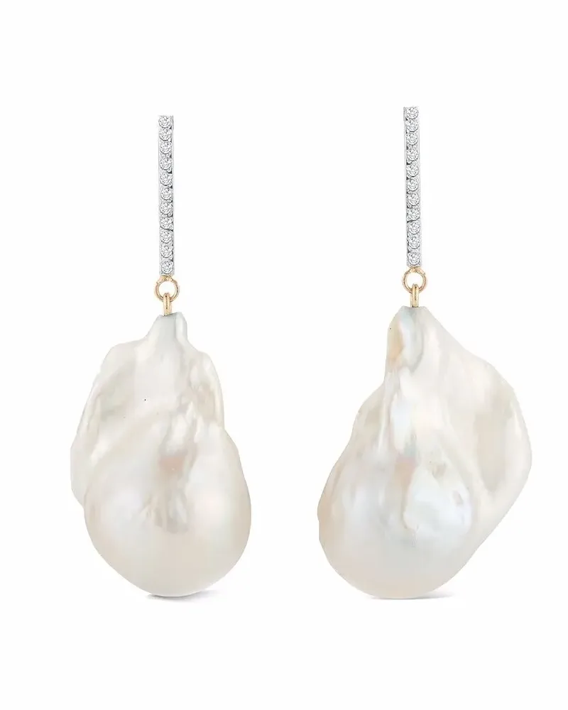 MATEO 14kt Gelbgoldohrringe mit Perlen Gold