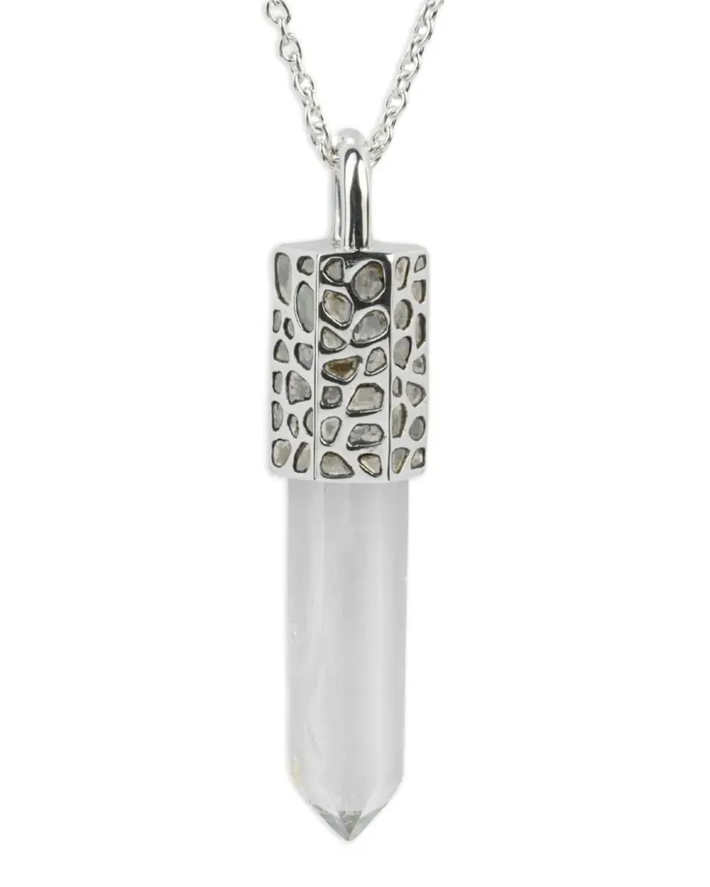 Parts Of Four Talisman Halskette mit Pavéfassung mit Lemuria-Quarz - Silber Silber