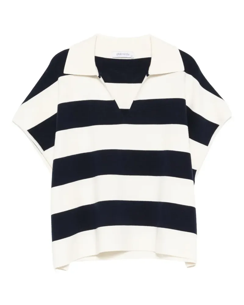 philo-sofie striped collared top - Blau Blau