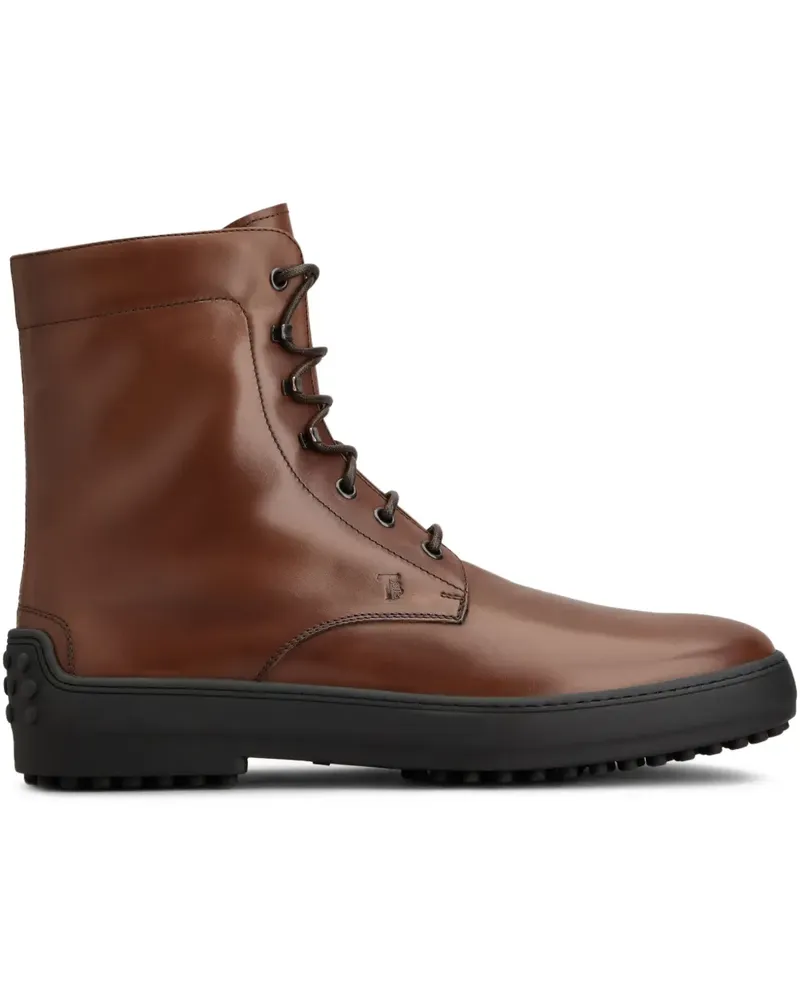 TOD'S Bikerstiefel mit Schnürung - Braun Braun