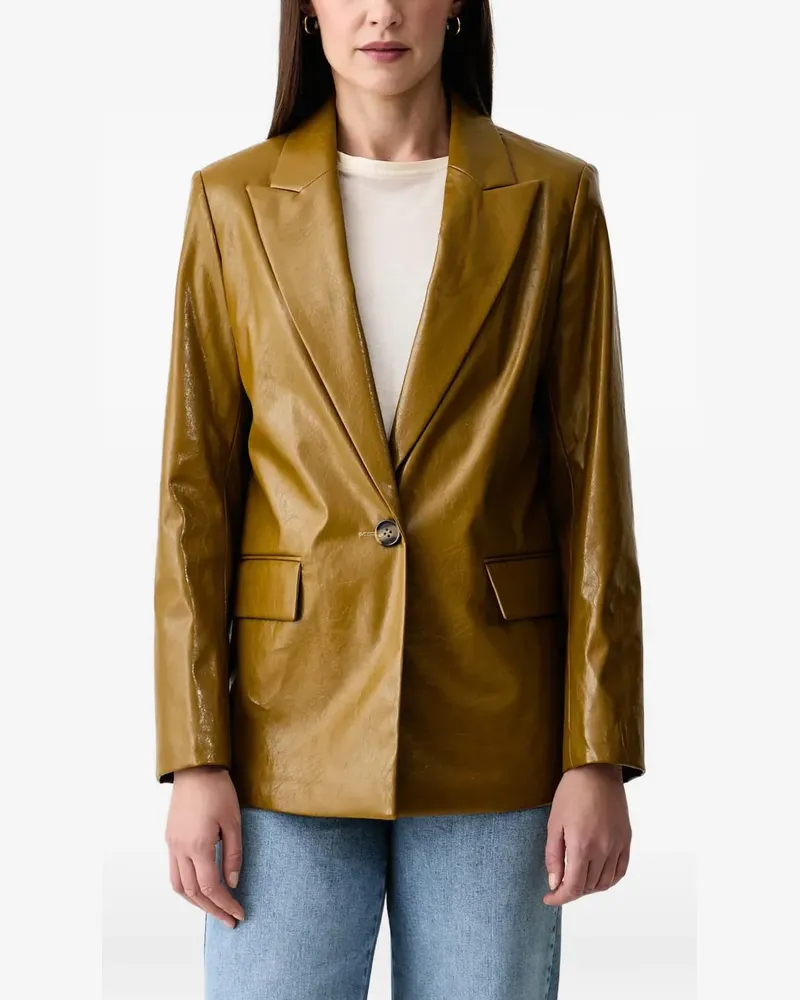 Sisley peak-lapel crinkled-finish blazer - Braun Braun