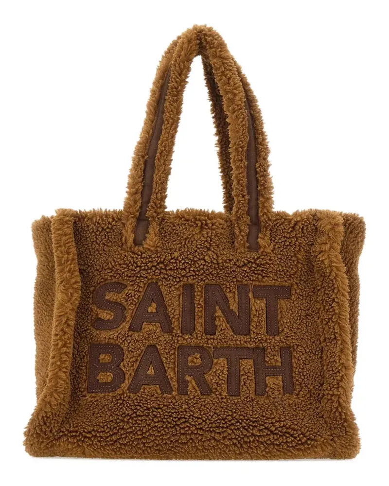 MC2 Saint Barth logo-embroidered Teddy tote bag - Braun Braun