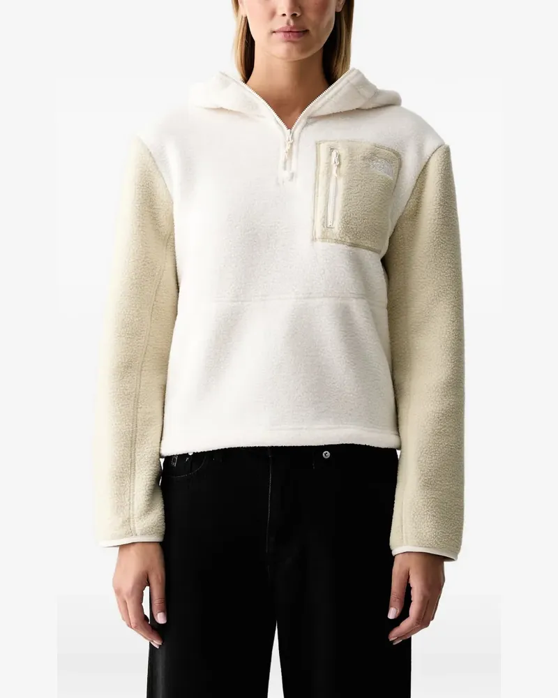 The North Face Yumiori Fleecejacke mit Kapuze, Viertelreißverschluss und besonderem Design - Weiß Weiß