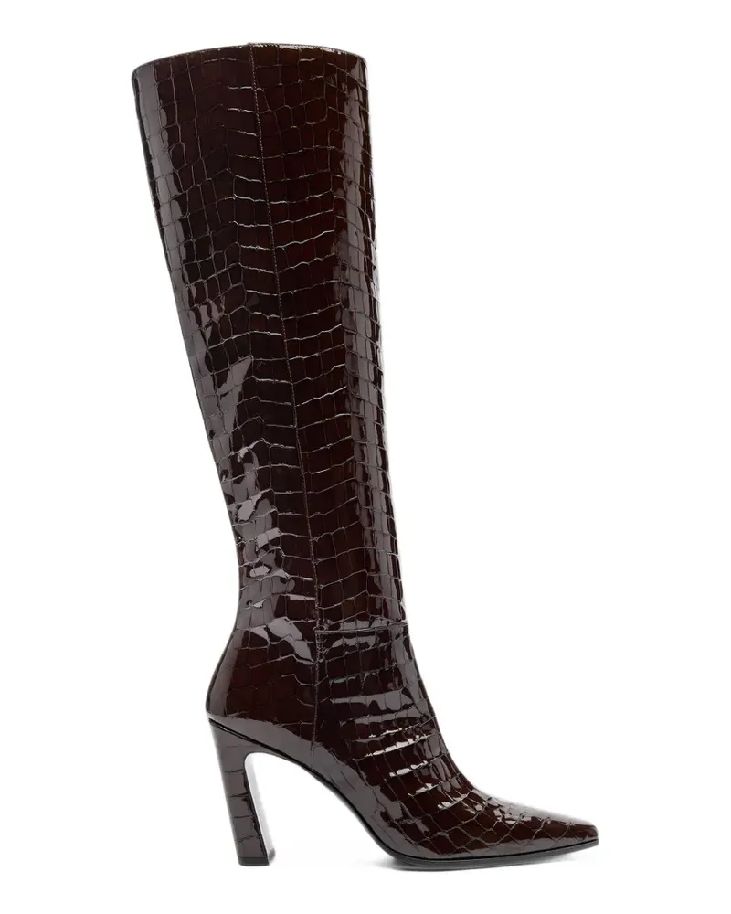 Stuart Weitzman Stassi Stiefel mit Kroko-Optik - Braun Braun