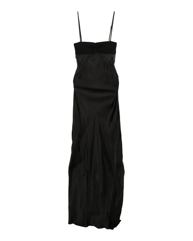Rick Owens Combo Slip Maxikleid - Schwarz Schwarz